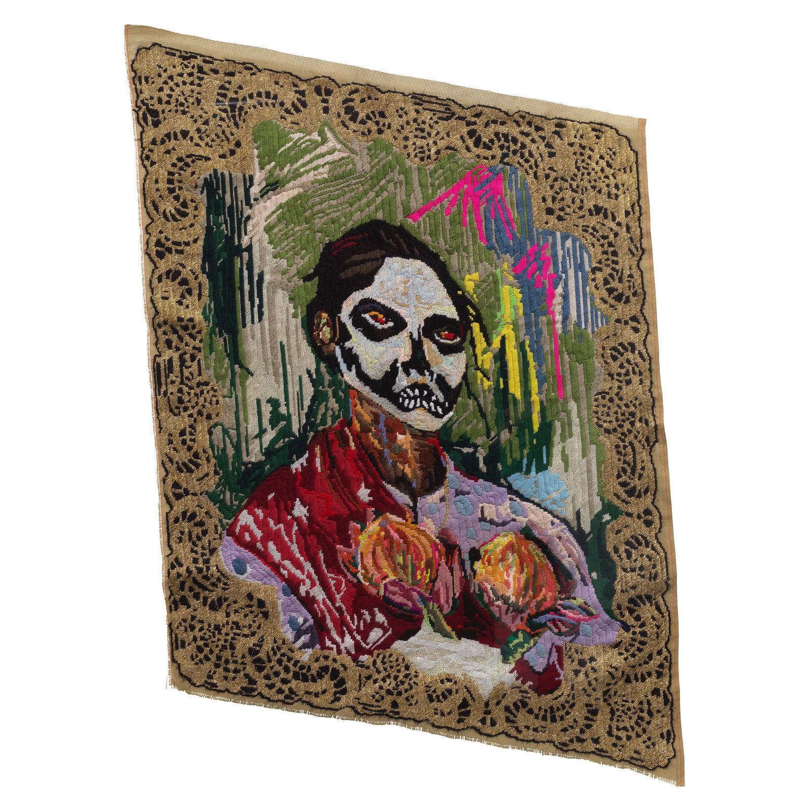 Athi-Patra Ruga (South African, born 1984) Portrait of an Indian Woman (After Irma Stern 1936), ...: Athi-Patra Ruga (South African, born 1984) Portrait of an Indian Woman (After Irma Stern 1936), 2012 tapestry 104 x 87cm (40 15/16 x 34 1/4in). Footnotes: Provenance A private collect