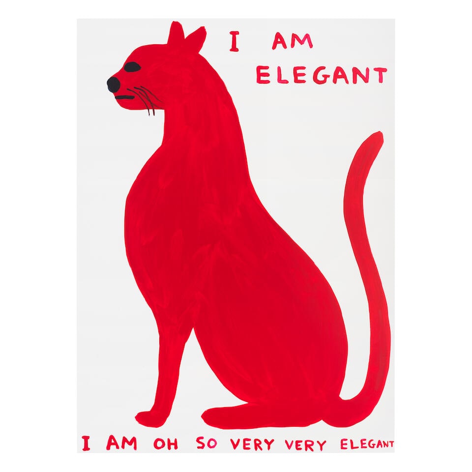 David Shrigley (British, born 1968) I Am Elegant Screenprint in colours, 2021, on wove paper, si...: David Shrigley (British, born 1968) I Am Elegant Screenprint in colours, 2021, on wove paper, signed with the initials, dated and numbered in black ink and on the accompanying certificate of authentic