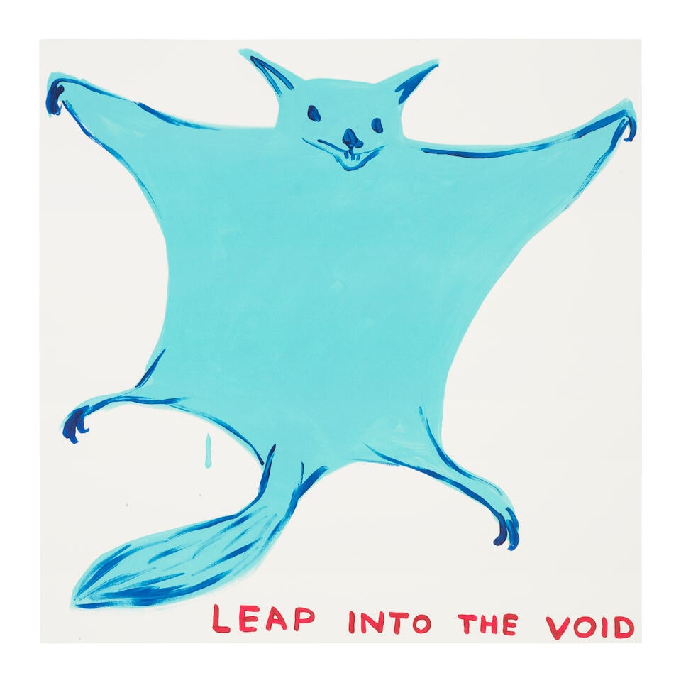 David Shrigley (British, born 1968) Leap into the Void Screenprint in colours, 2023, on Somerset...: David Shrigley (British, born 1968) Leap into the Void Screenprint in colours, 2023, on Somerset wove paper, signed with the initials, dated and numbered 11/125 in pencil verso, printed and published