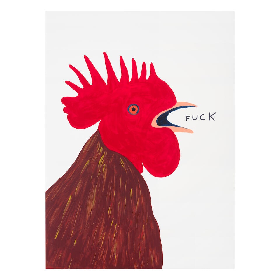 David Shrigley (British, born 1968) Fuck Screenprint in colours, 2021, on wove paper, signed wit...: David Shrigley (British, born 1968) Fuck Screenprint in colours, 2021, on wove paper, signed with the initials, dated and numbered in black ink on the accompanying certificate of authenticity, numbere