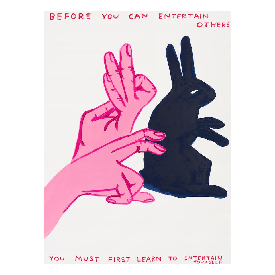 David Shrigley (British, born 1968) Before You Can Entertain Screenprint in colours, 2022, on So...: David Shrigley (British, born 1968) Before You Can Entertain Screenprint in colours, 2022, on Somerset Satin wove paper, signed with the initials, dated and numbered 11/125 in pencil verso, published