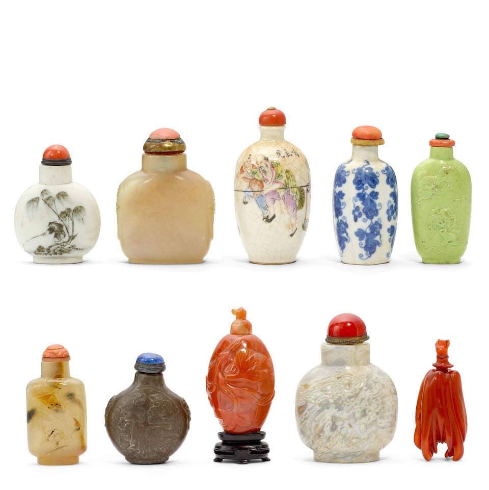 A GROUP OF TEN SNUFF BOTTLES 19th-20th Century (10) (1 of 1)