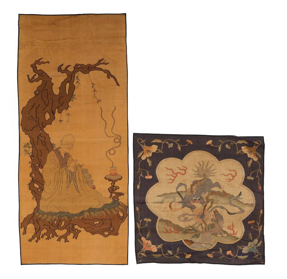 TWO SMALL KESI PANELS Republic period-20th century