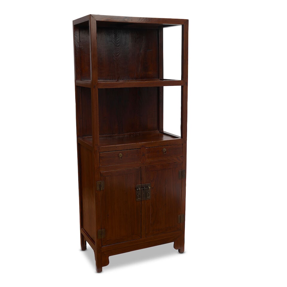 AN OPEN-SHELF JUMU WOOD CABINET 19th/20th century