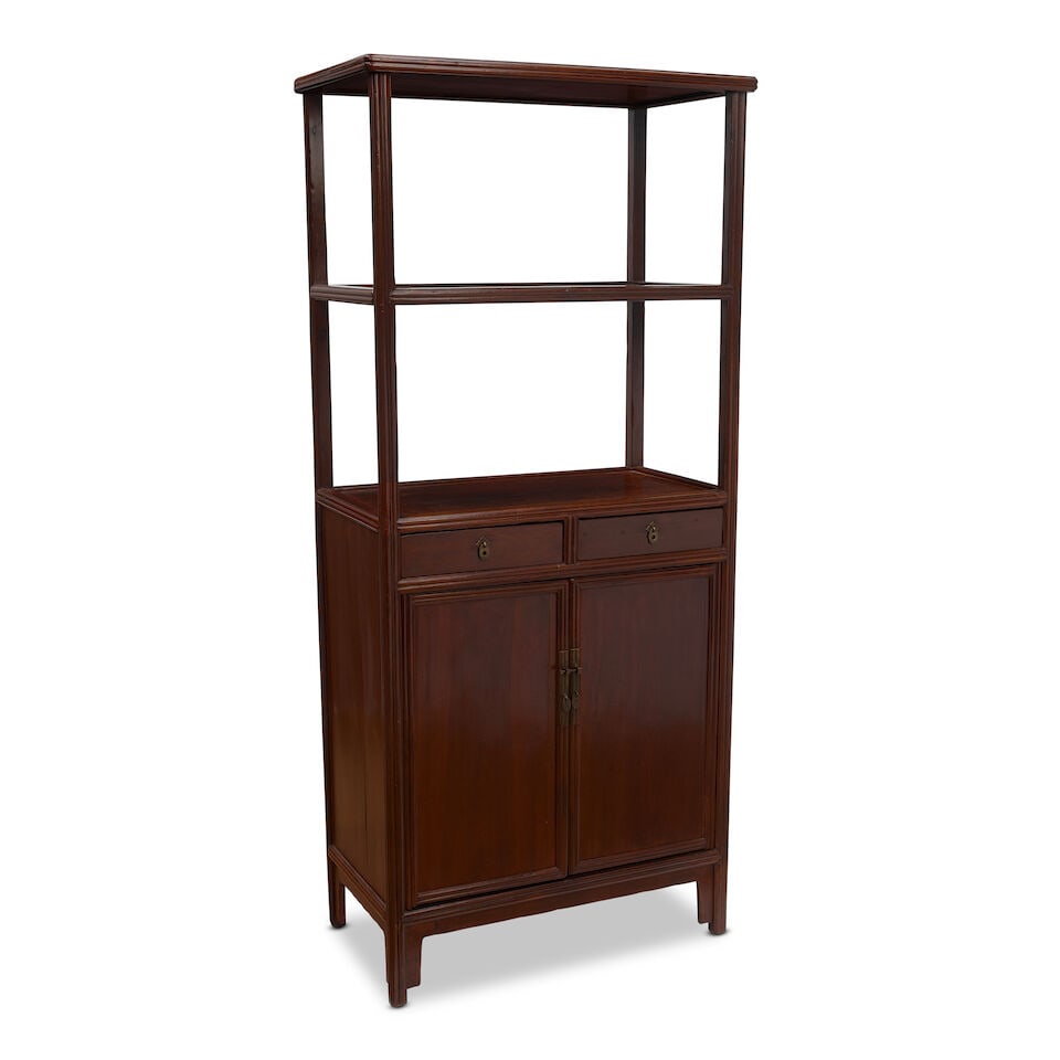 AN OPEN-SHELF JUMU WOOD CABINET 20th century