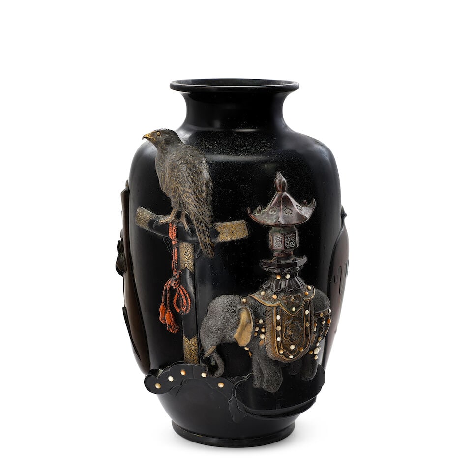 THE SEIYA COMPANY A Japanese Inlaid and Patinated Bronze Vase Meiji era (1868-1912), early 20th ... (1 of 1)
