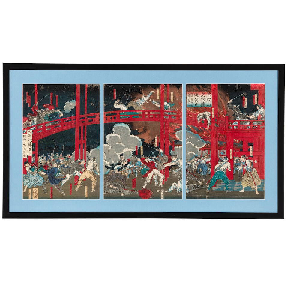 TSUKIOKA YOSHITOSHI (1839-1892) AND OTHERS A Group of 31 Japanese Woodblock Print Artworks Meiji...