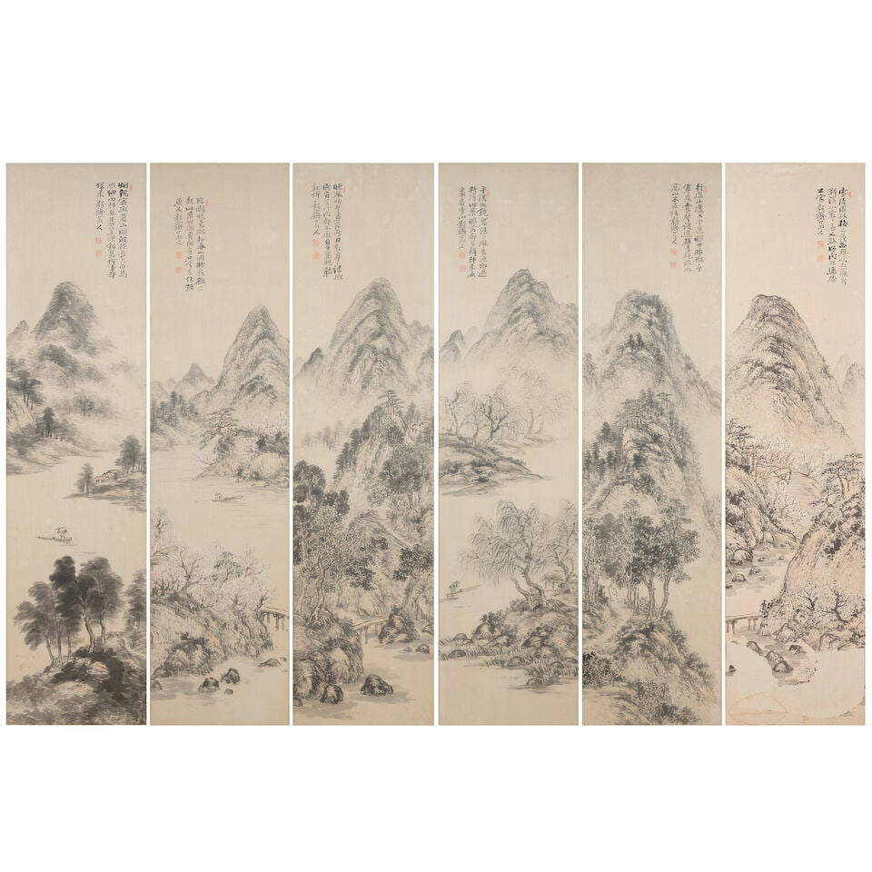 Heo Baek-ryun (Uijae, 1891-1977) A Set of Six Korean Landscape Paintings First half of 20th cent...