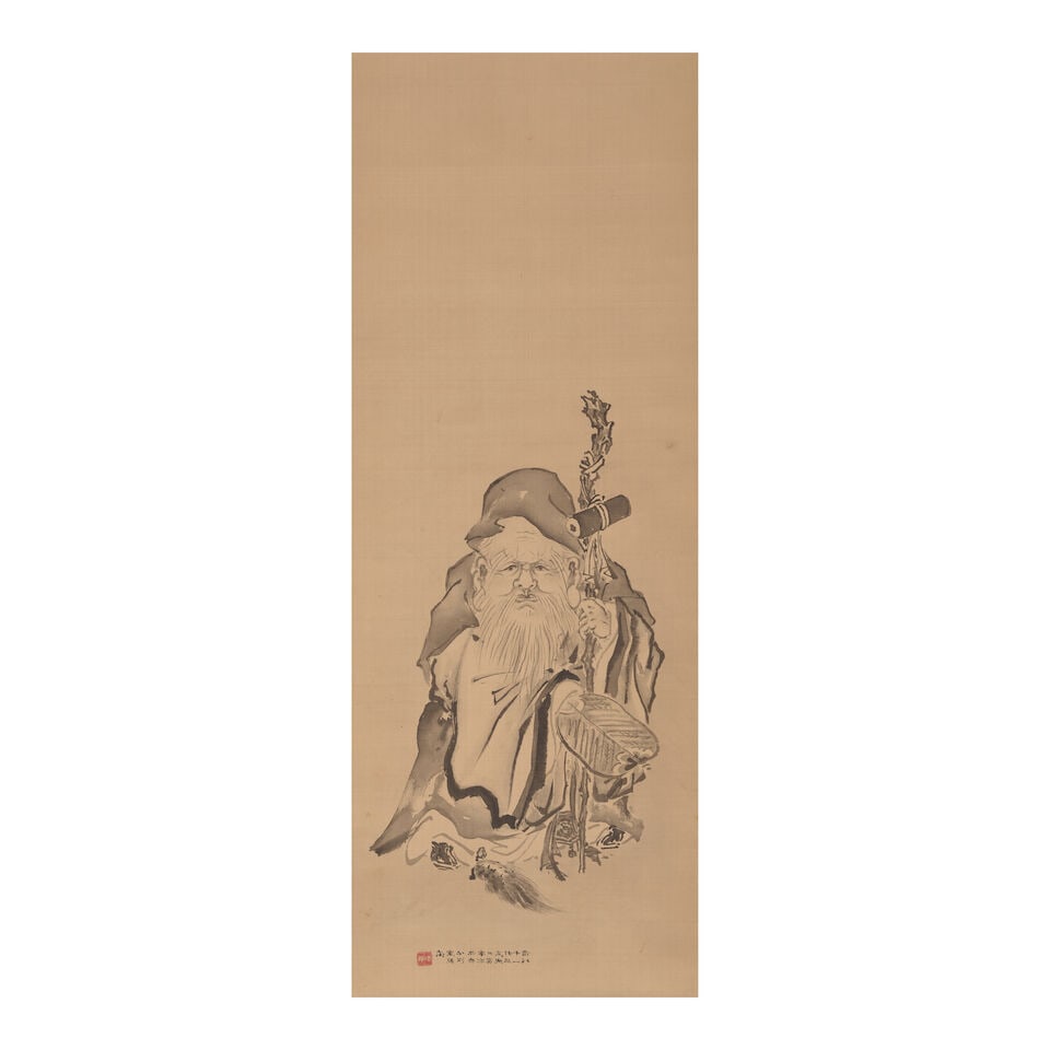 MATSUMOTO KŌZAN (1784-1866) A Japanese Hanging Scroll Painting of Jurōjin, God of Long...