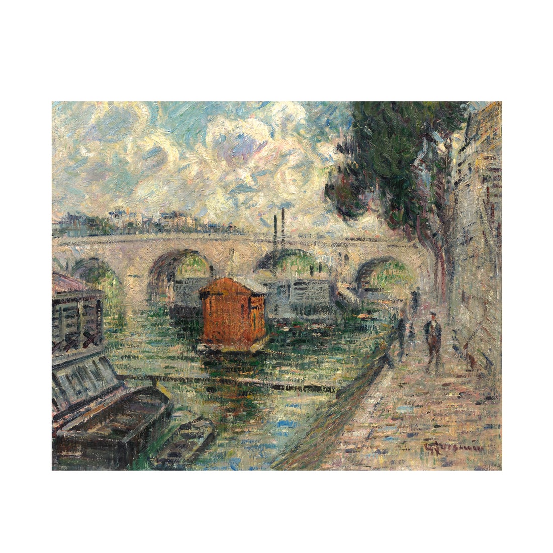 GUSTAVE LOISEAU (1865-1935) Le Pont Marie, Paris (Painted in 1925): GUSTAVE LOISEAU (1865-1935) Le Pont Marie, Paris signed 'G Loiseau' (lower right) oil on canvas 50.2 x 61cm (19 3/4 x 24in). Painted in 1925 Footnotes: The authenticity of this wo