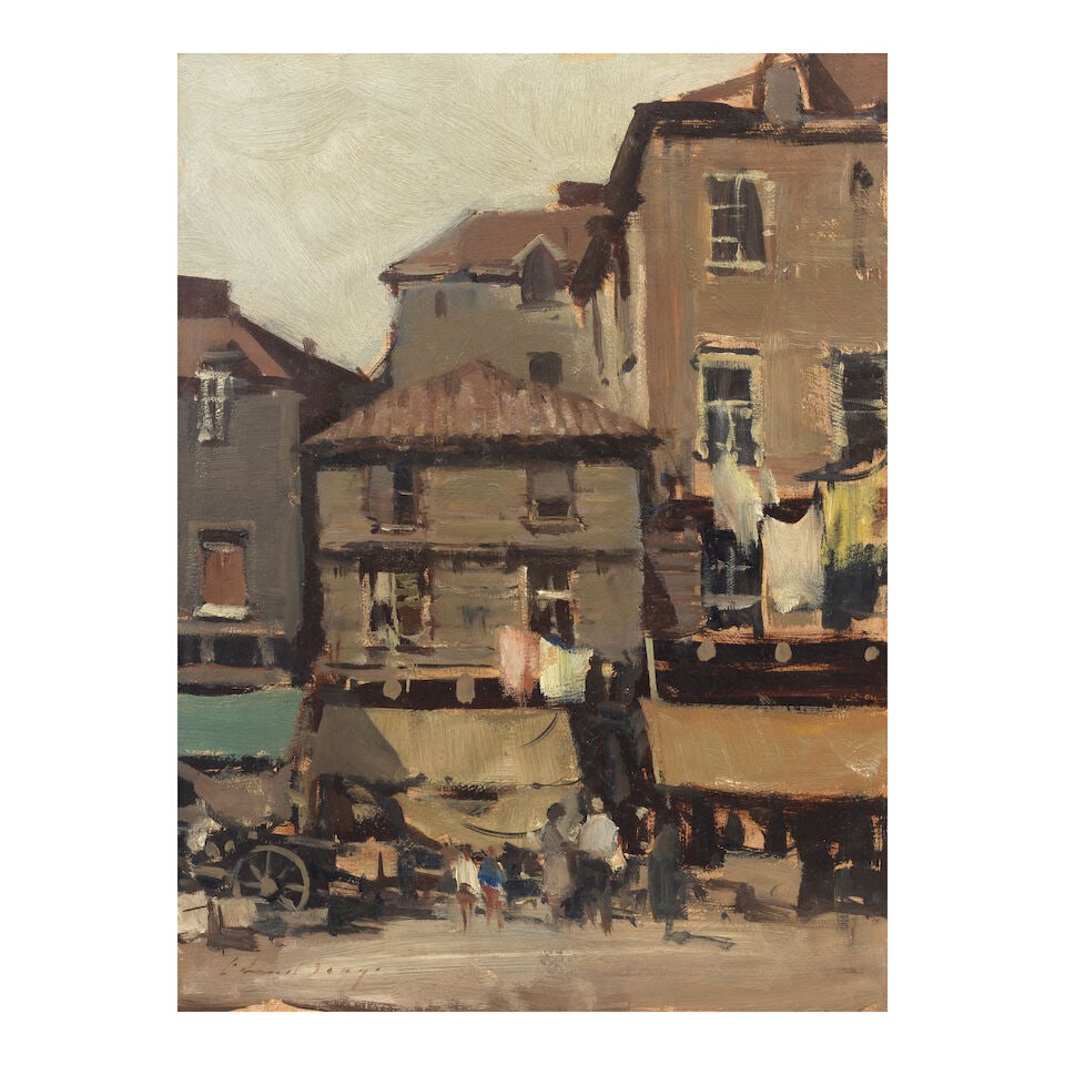 Edward Seago, RWS, RBA (British, 1910-1974) Old houses, Istanbul: Edward Seago, RWS, RBA (British, 1910-1974) Old houses, Istanbul signed 'Edward Seago' (lower left); inscribed with title (on the reverse) oil on board 40 x 30.5cm (15 3/4 x 12in). Footnotes: Provenan
