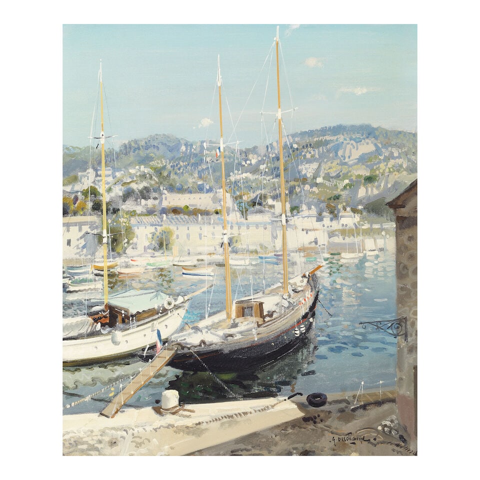 Gabriel Deschamps (French, 1919-2011) Monte Carlo: Gabriel Deschamps (French, 1919-2011) Monte Carlo signed 'G.Deschamps' (lower right) oil on canvas 55.5 x 46.5cm (21 7/8 x 18 5/16in). This lot is subject to the following lot symbols: AR AR Goods sub