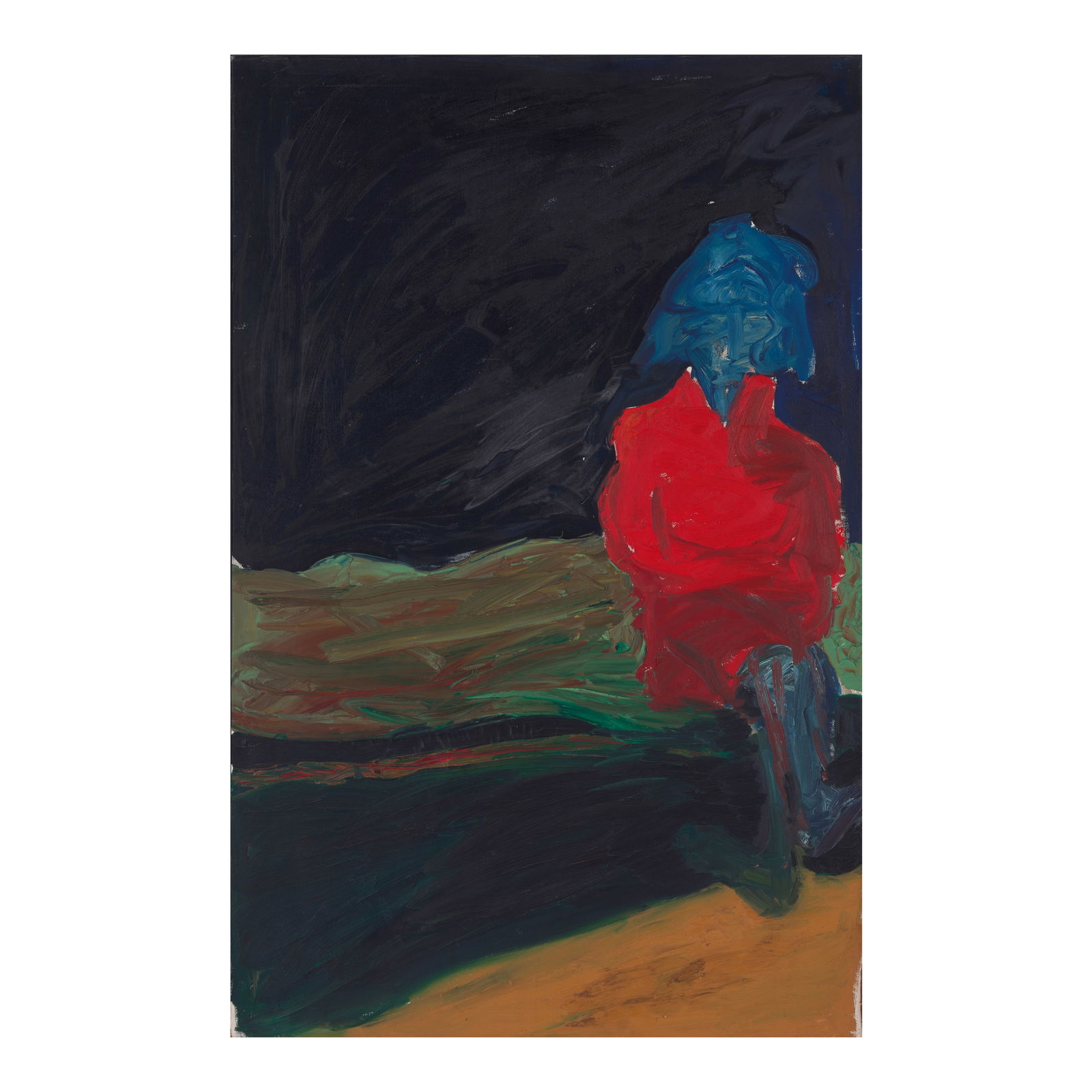 LUCAS SAMARAS (1936-2024) Untitled (Sitting Figure)circa 1950s oil on canvas, apparently unsigne...: LUCAS SAMARAS (1936-2024) Untitled (Sitting Figure) circa 1950s oil on canvas, apparently unsigned 50 x 31 3/4in (127 x 80.6cm) Footnotes: Provenance Acquired directly from the artist by the present o