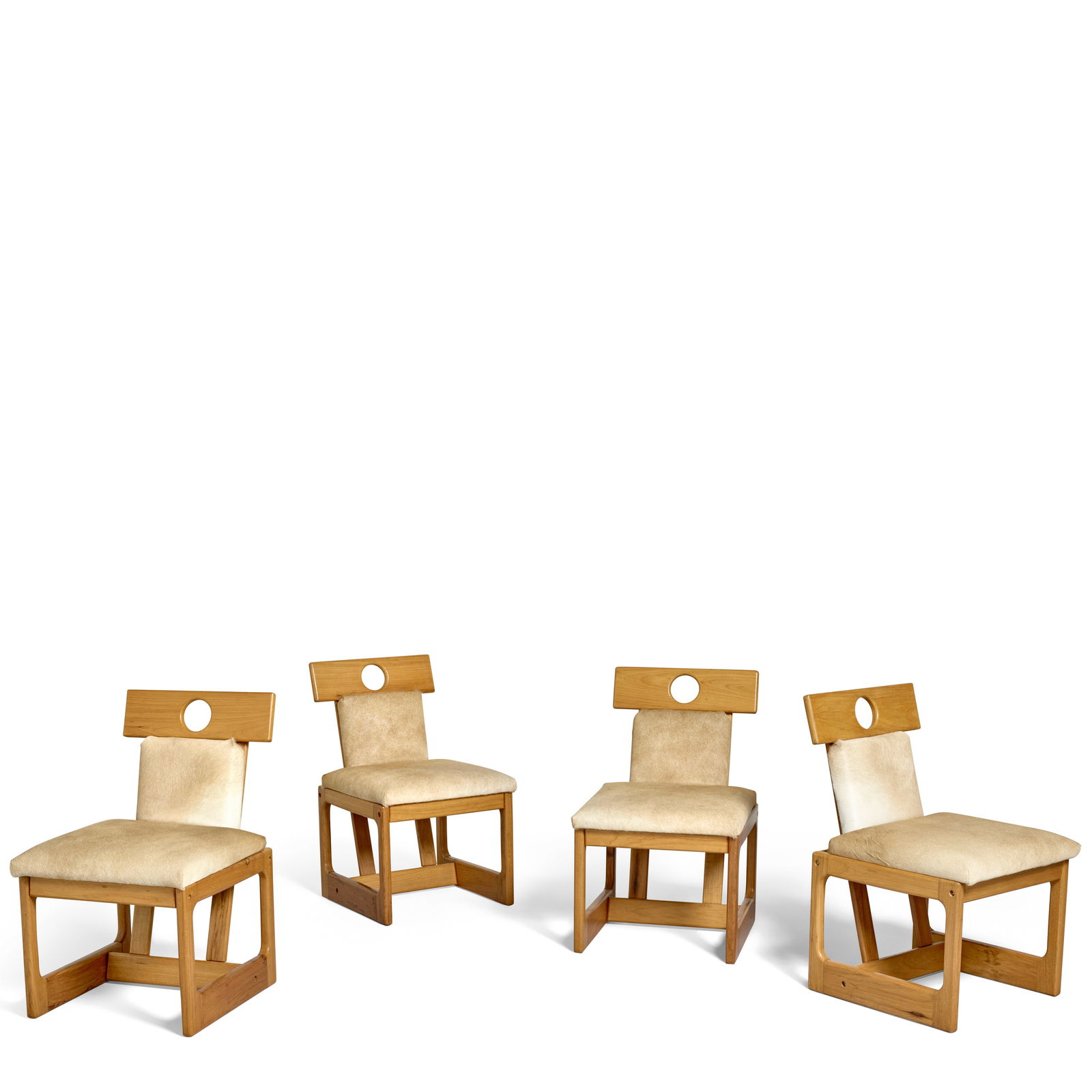 SERGIO RODRIGUES (1927-2014) Set of Four 'Cuiaba' Dining Chairscirca 1985caviona, cowhideheight ... (1 of 1)