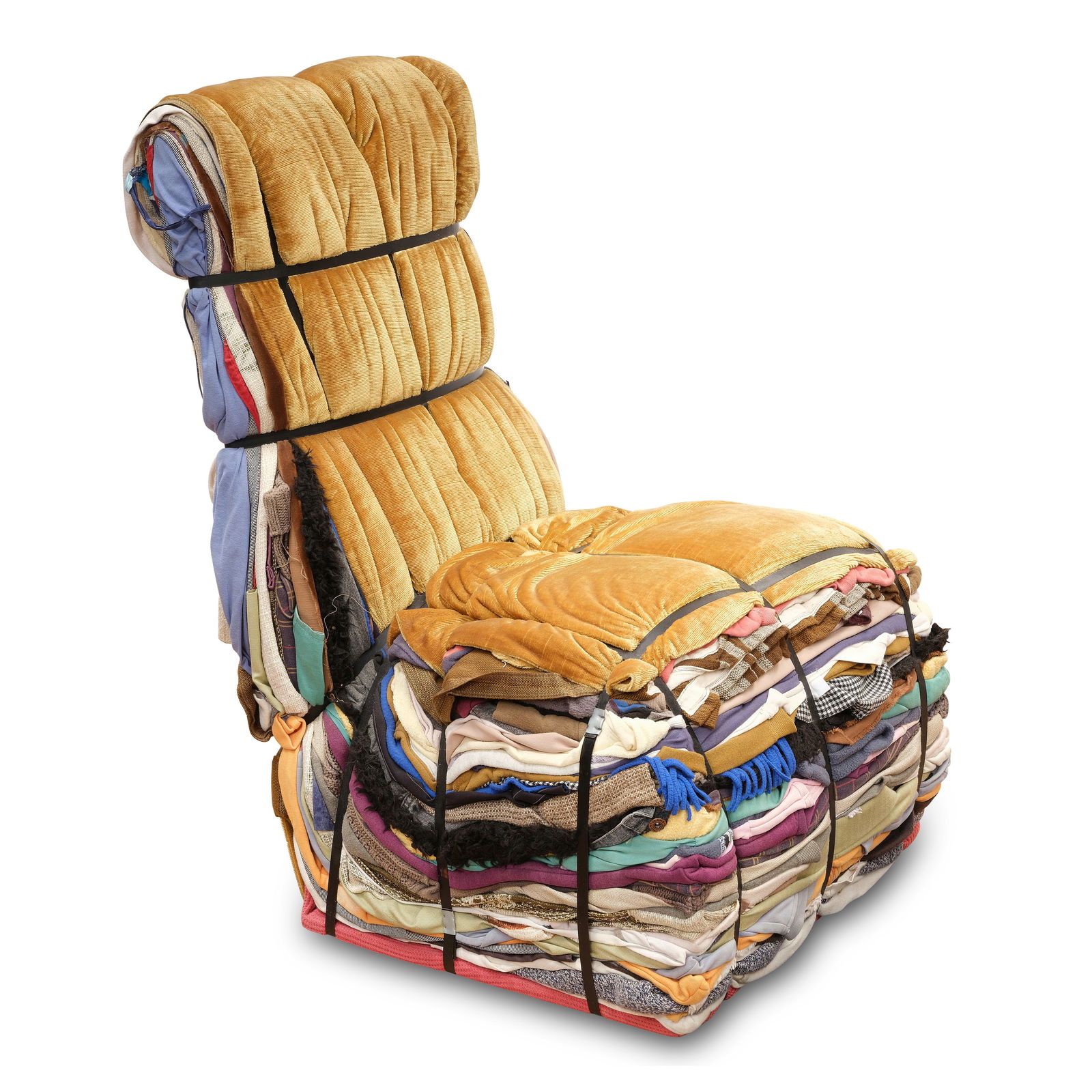 TEJO REMY (BORN 1960) Rag Chaircirca 1991textiles, wood, metal height 34in (86.5cm); width 22 1/... (1 of 1)