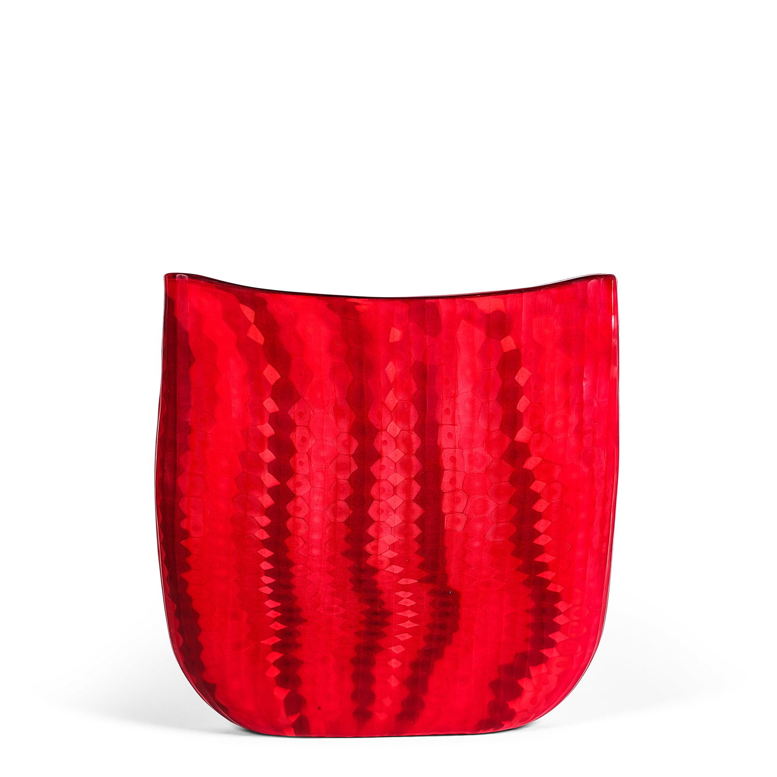 MASSIMO MICHELUZZI (BORN 1957) Vase 2002blown and battuto murrine glass, etched 'Massimo | Miche...: MASSIMO MICHELUZZI (BORN 1957) Vase 2002 blown and battuto murrine glass, etched 'Massimo | Micheluzzi | MURANO | 2002' on underside height 14in (36cm); width 14in (36cm); depth 2in (5cm)