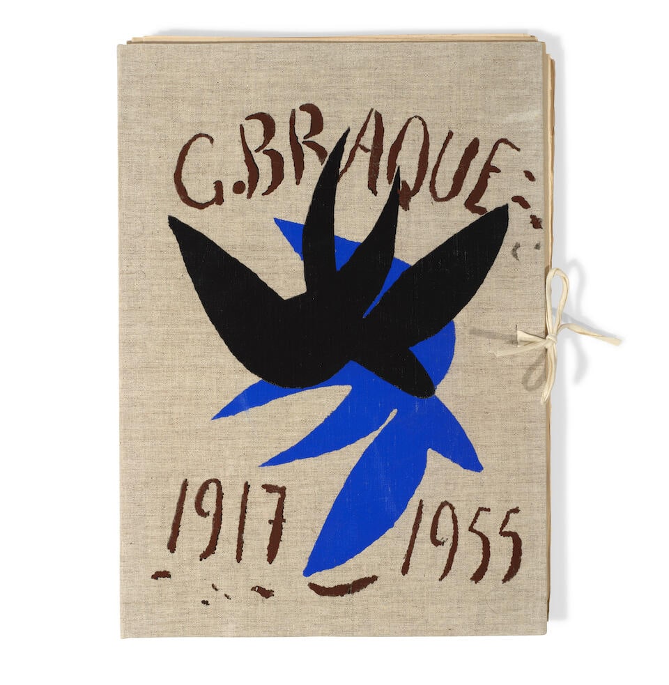 GEORGES BRAQUE (1882-1963); Cahier de Georges Braque 1916-1947;: GEORGES BRAQUE (1882-1963) Cahier de Georges Braque 1916-1947 (Vallier 37), Second edition of Braque's notebooks with lithographic cover printed in blue and photolithographs in black and white on wove