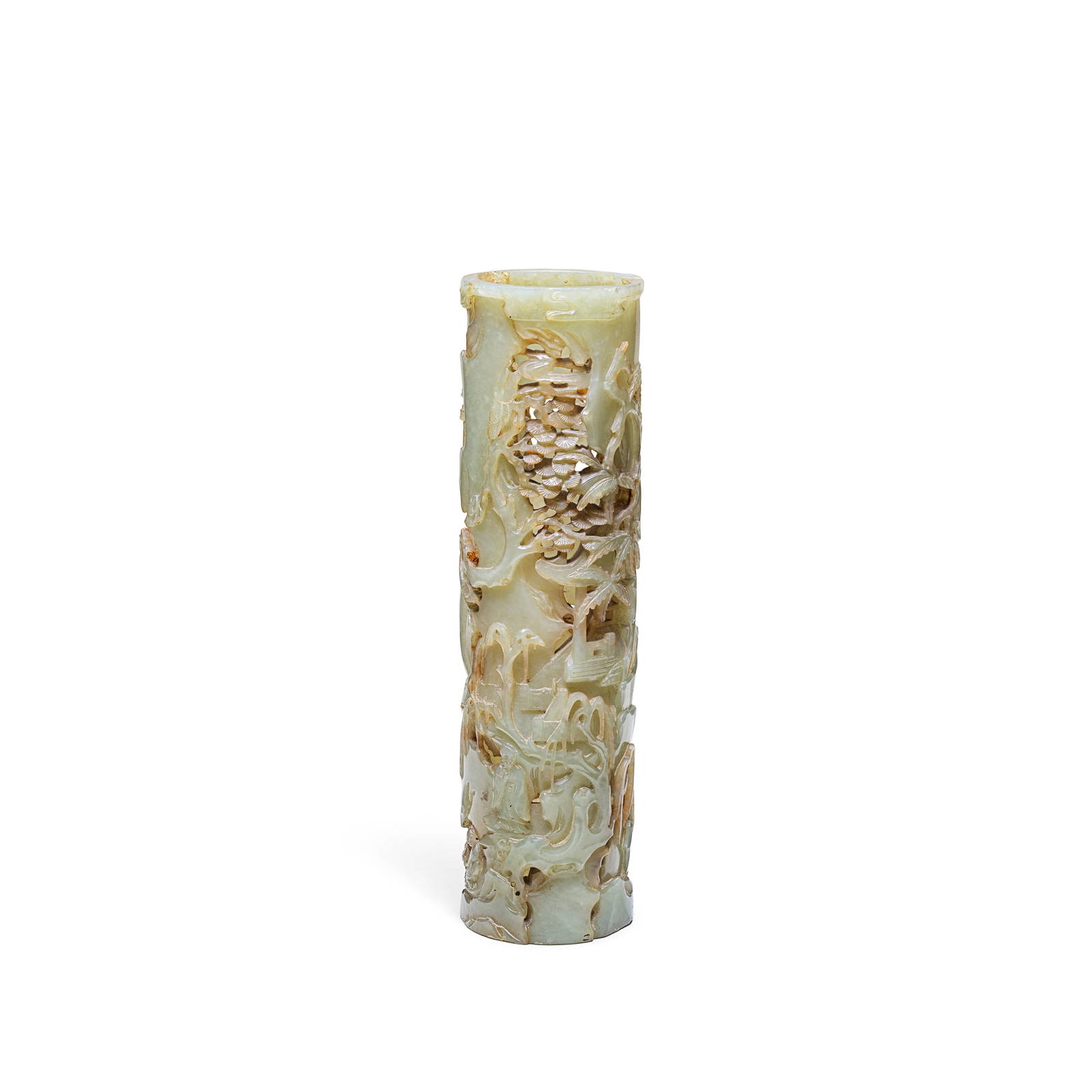 A CARVED CELADON JADE PARFUMIER 18th/19th century (2)