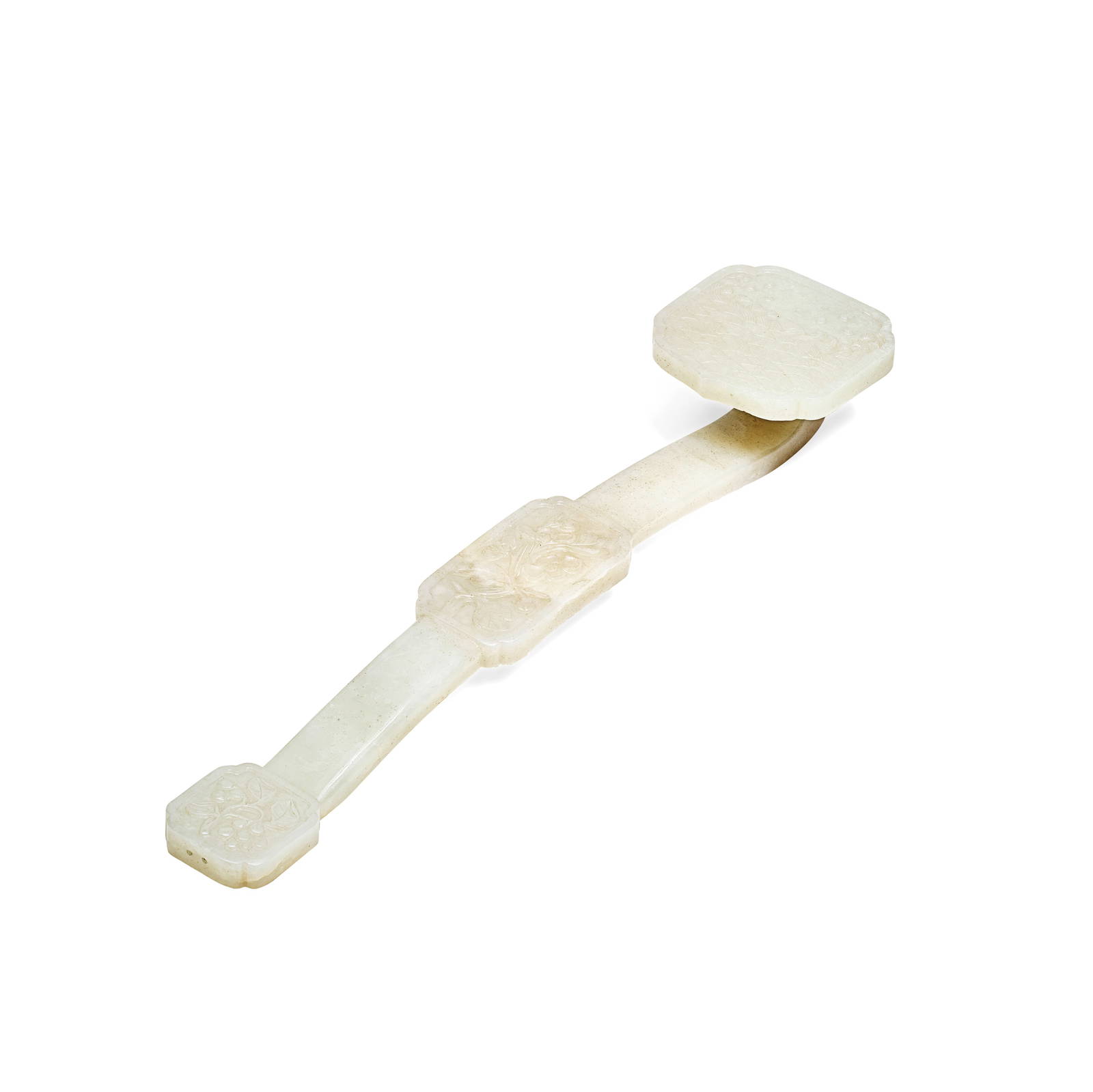 A PALE CELADON JADE RUYI SCEPTRE 19th century