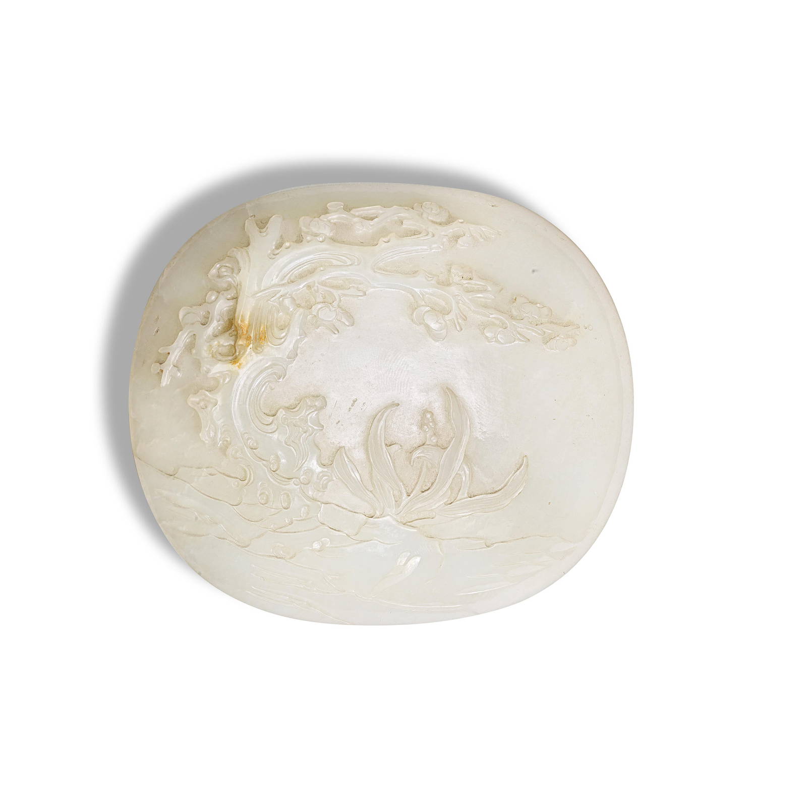 A CARVED WHITE JADE RUYI SCEPTRE PLAQUE 18th century