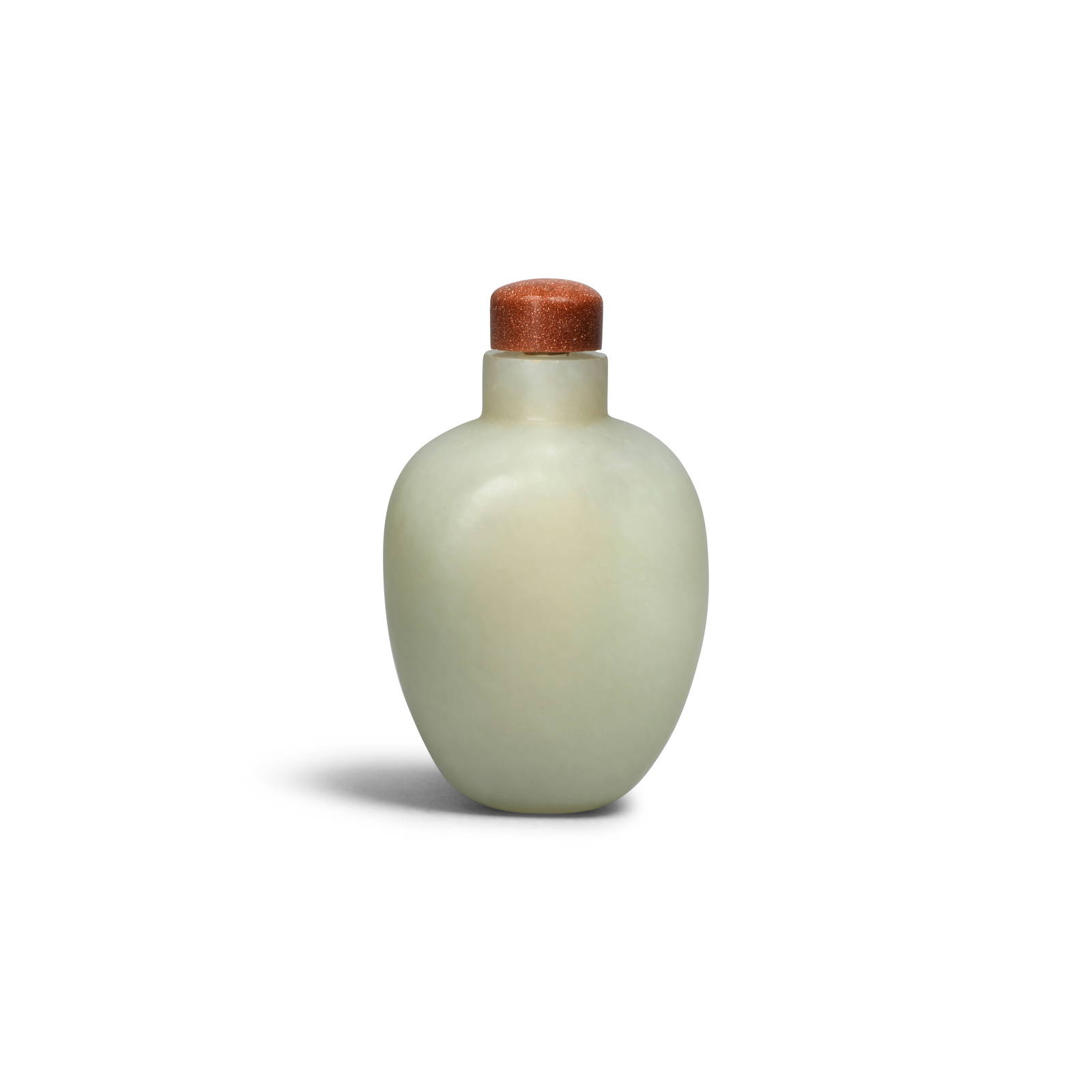 A PALE GREEN JADE SNUFF BOTTLE 18th/19th century (2)