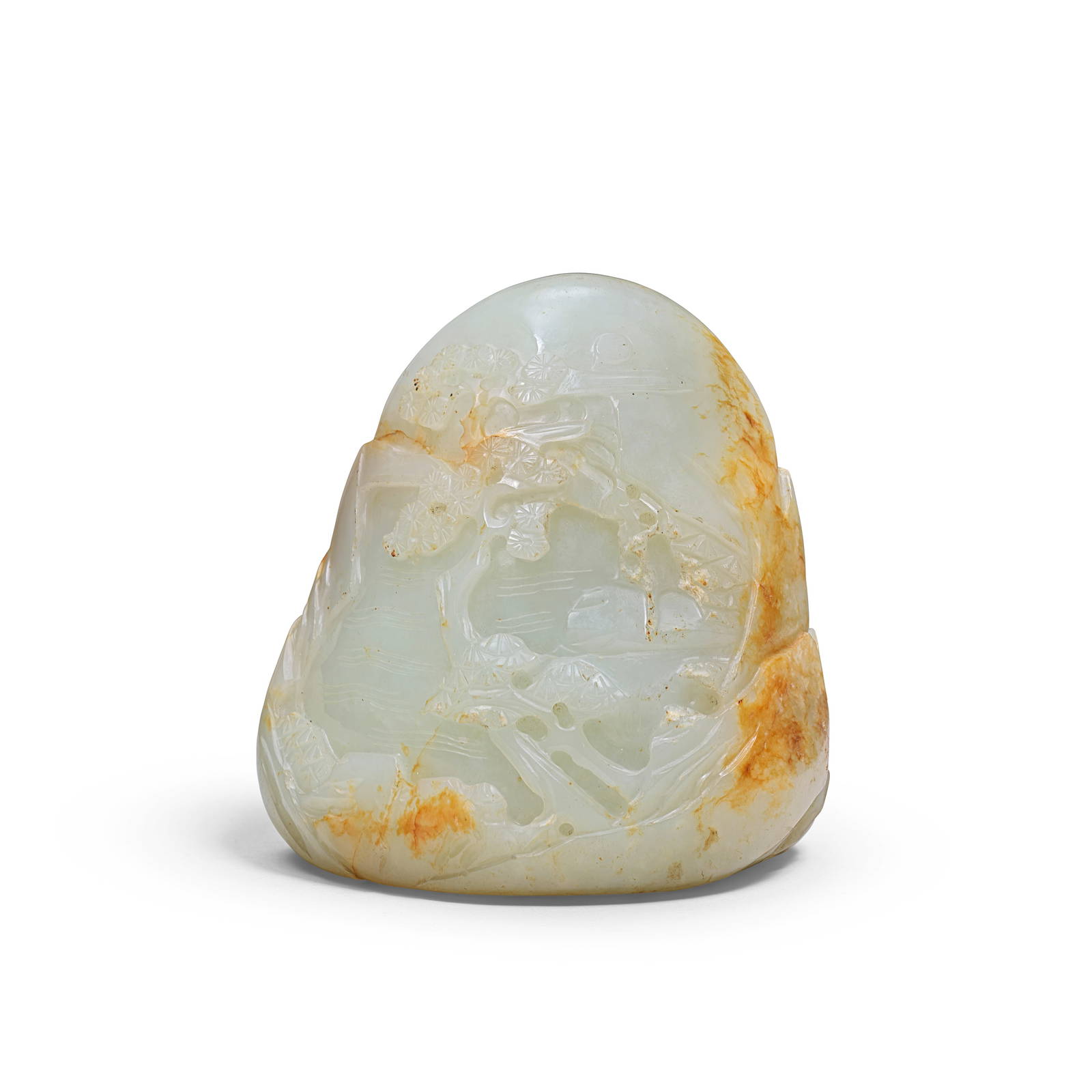 A WHITE AND RUSSET JADE 'MOUNTAIN' CARVING Qing Dynasty
