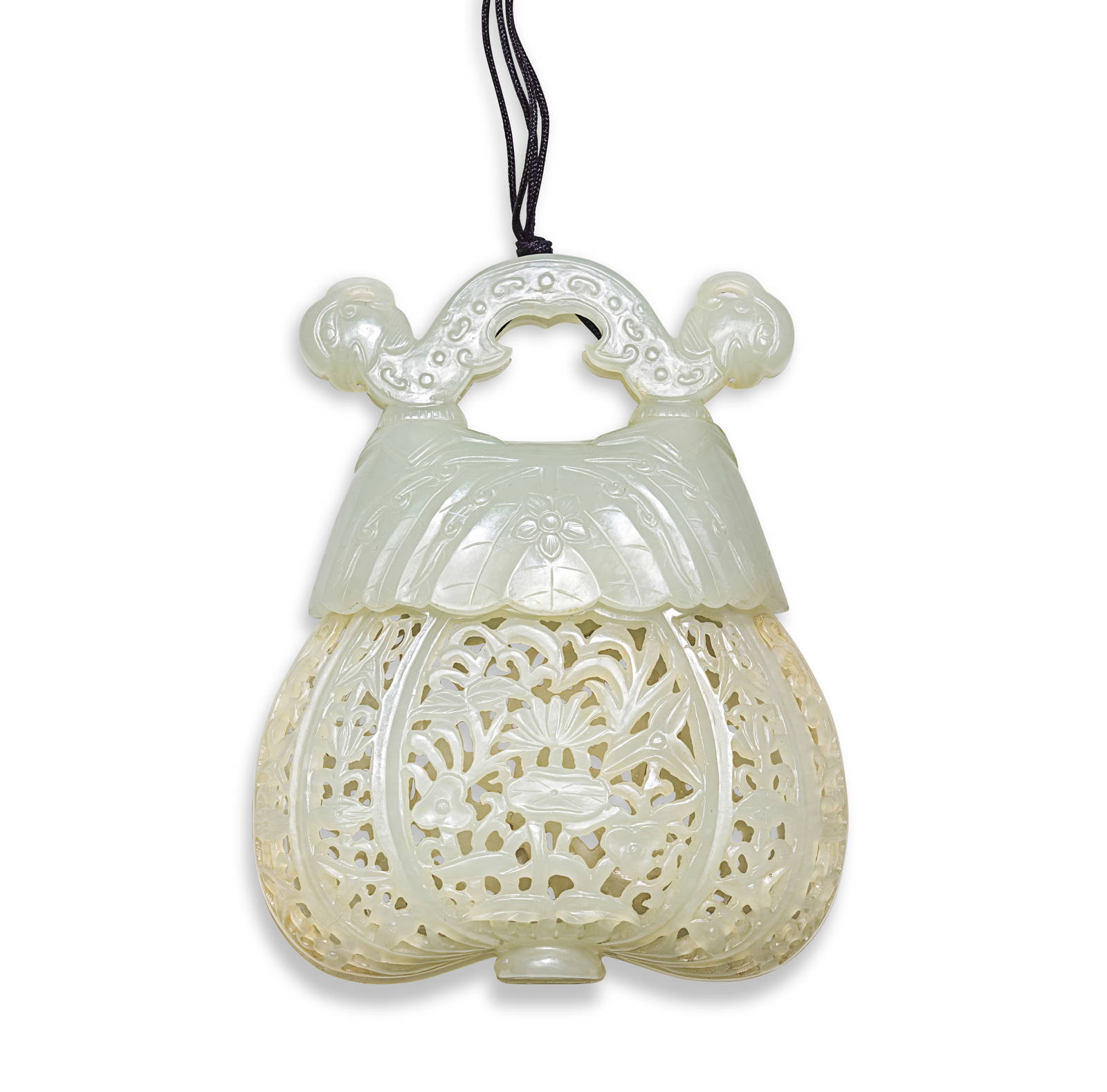 A PALE CELADON JADE PURSE-FORM PARFUMIER 19th/20th century