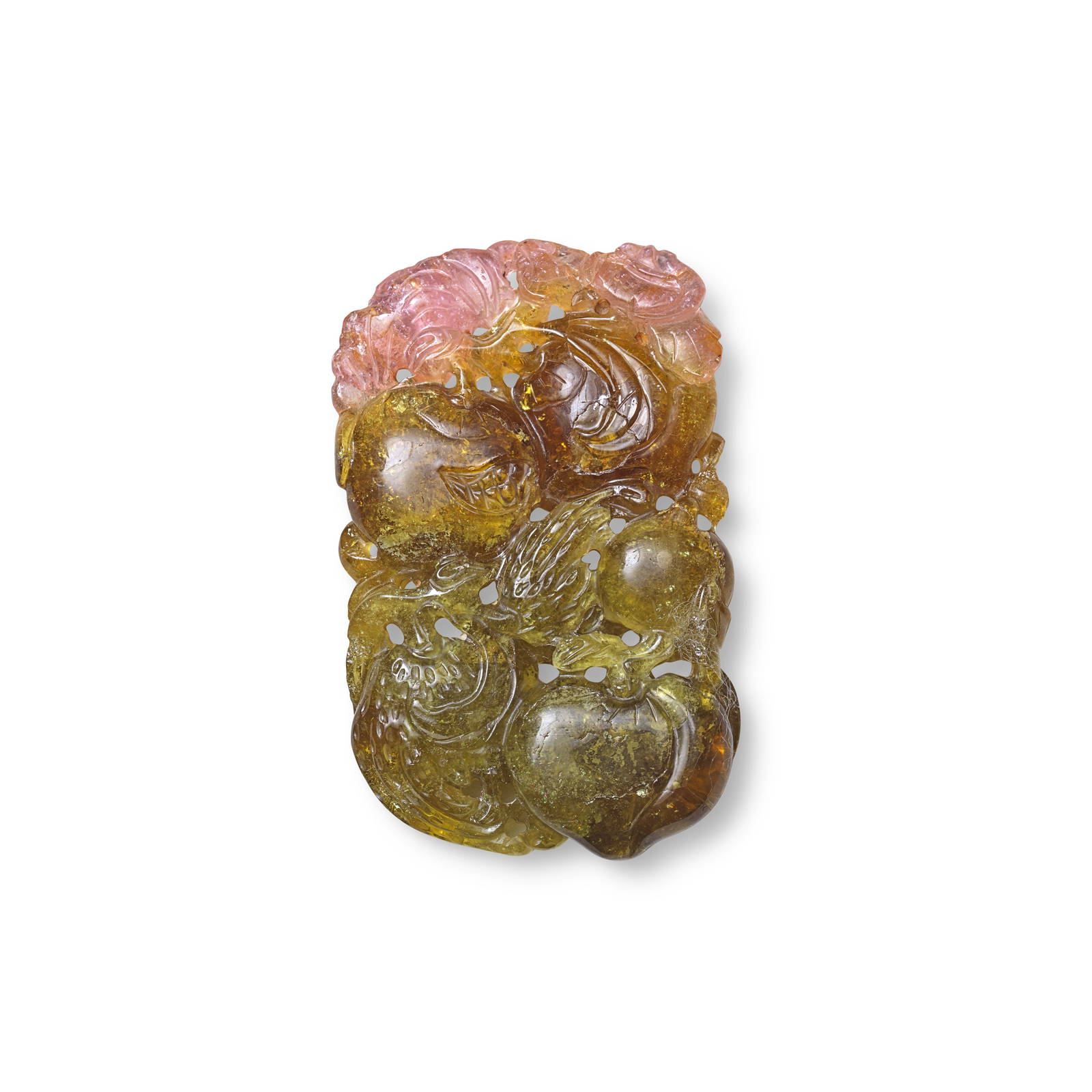 A PALE PINK AND GREEN TOURMALINE 'SANDUO' PENDANT 19th century