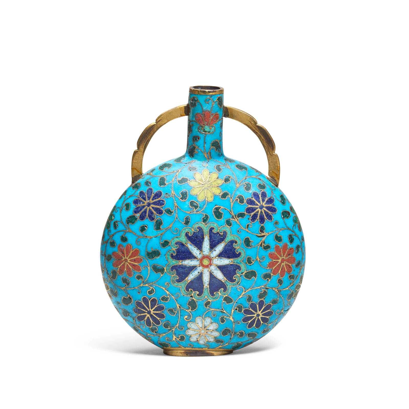 A CLOISONNÉ ENAMEL MOONFLASK, BIANHU 17th century