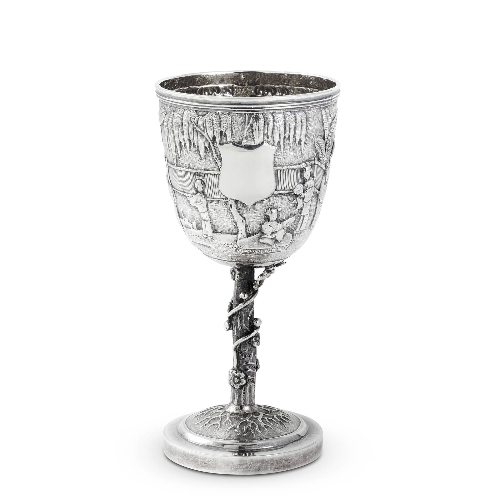 A CHINESE EXPORT SILVER GOBLET By Wang Hing & Co., Hong Kong, late 19th/early 20th century