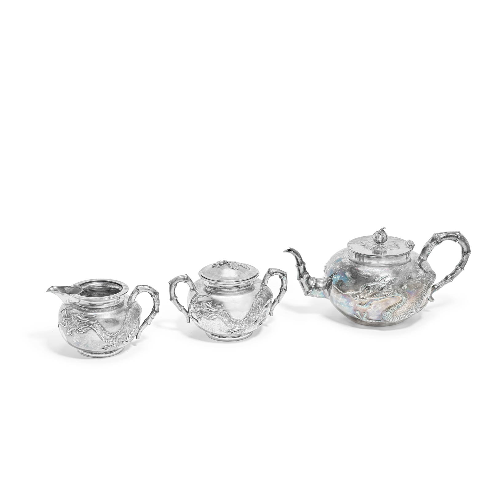 A CHINESE EXPORT SILVER TEA SET Mark of Woshing, circa 1900s (6)