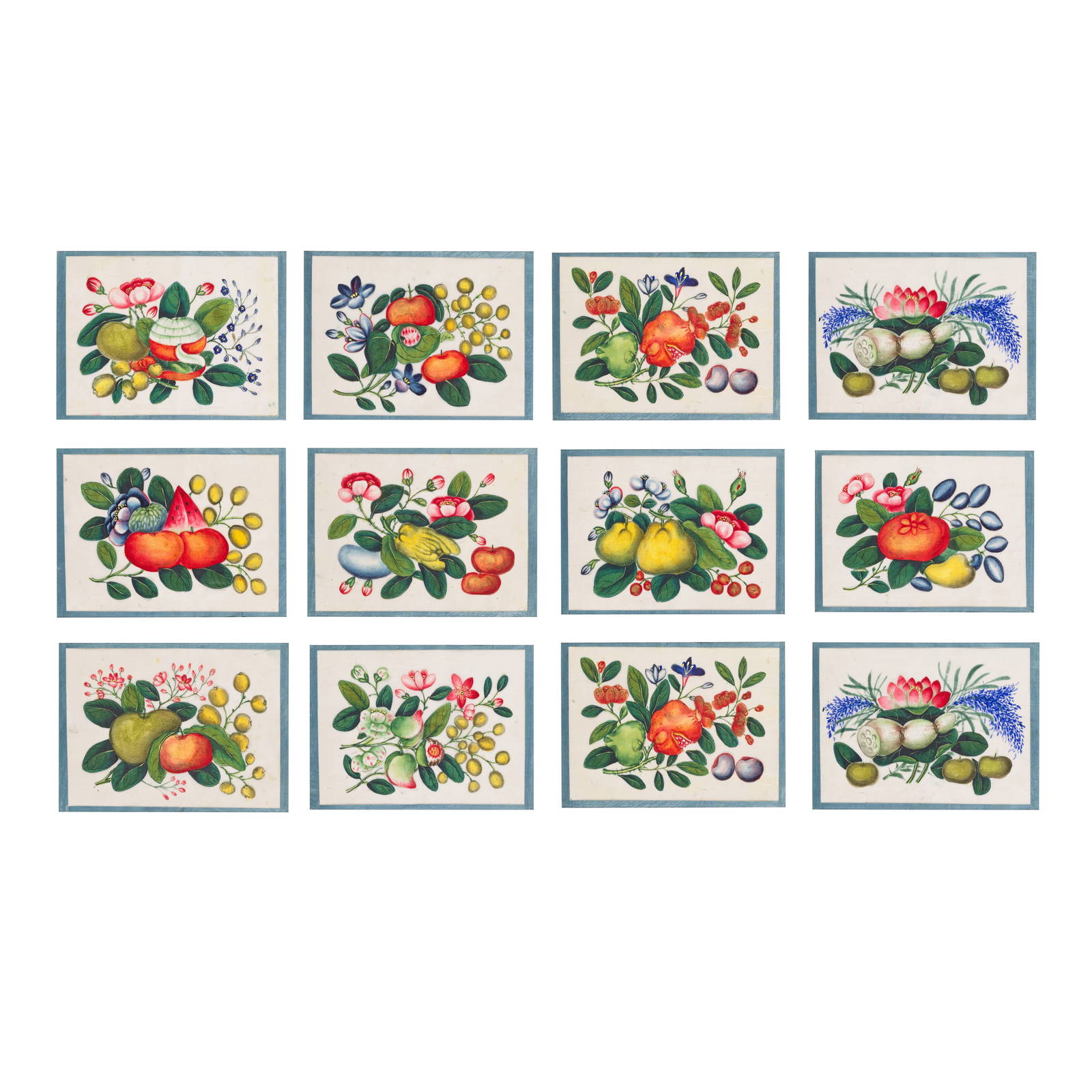 CHINESE ARTIST (19TH CENTURY) Studies of Fruit, Flowers and Vegetables (12)