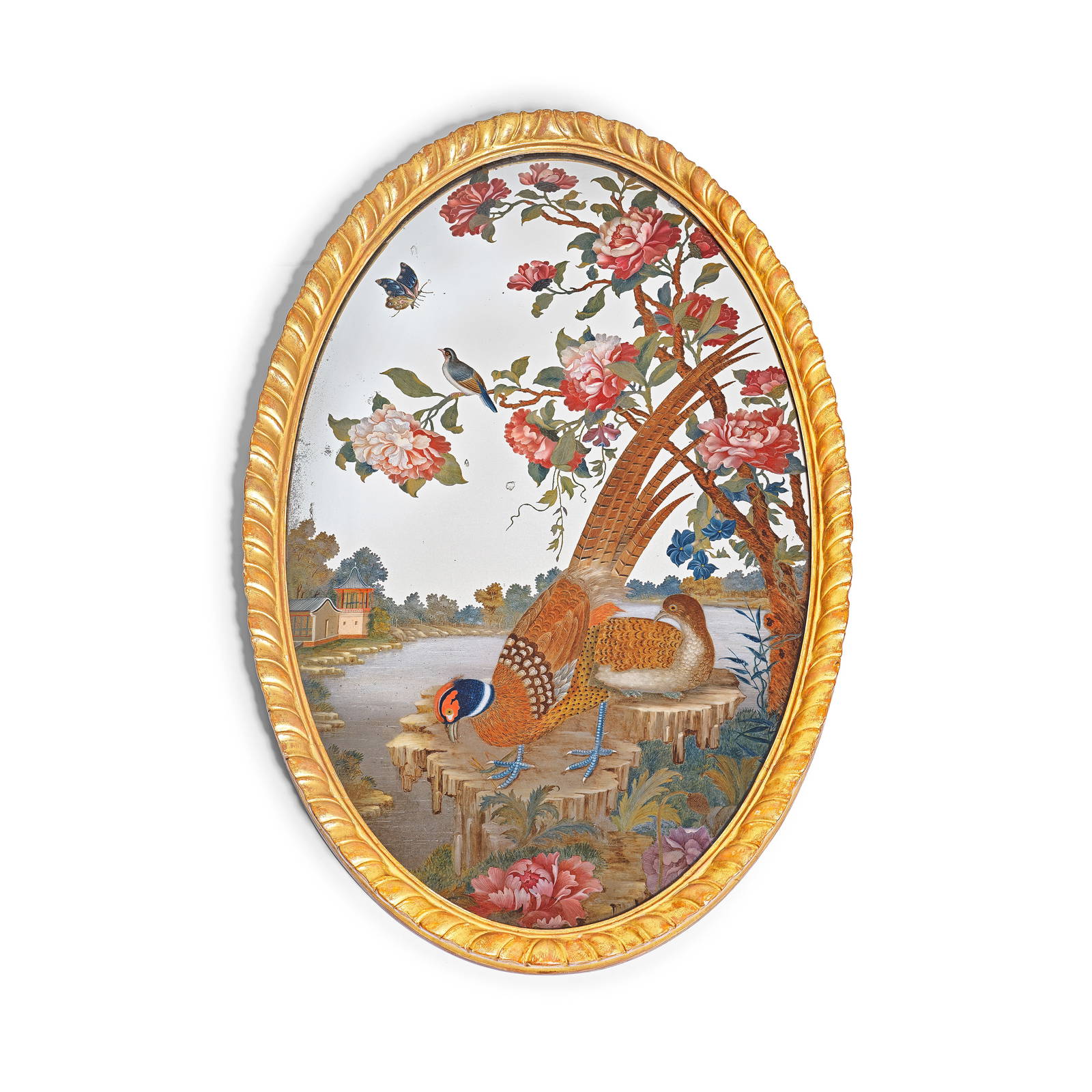 A CHINESE EXPORT REVERSE MIRROR PAINTING Mid-18th century