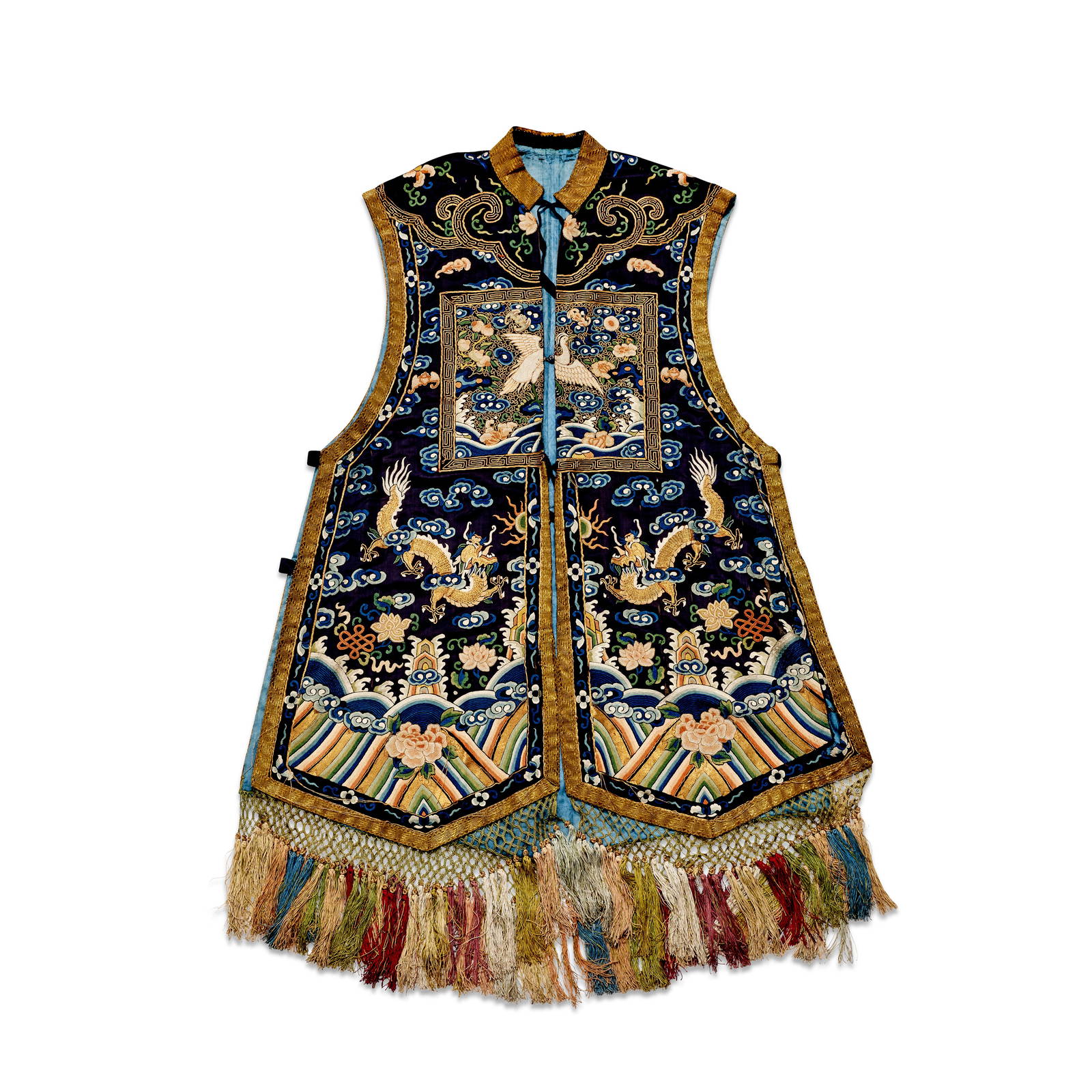A WOMAN'S EMBROIDERED COURT VEST, XIAPEI 19th century
