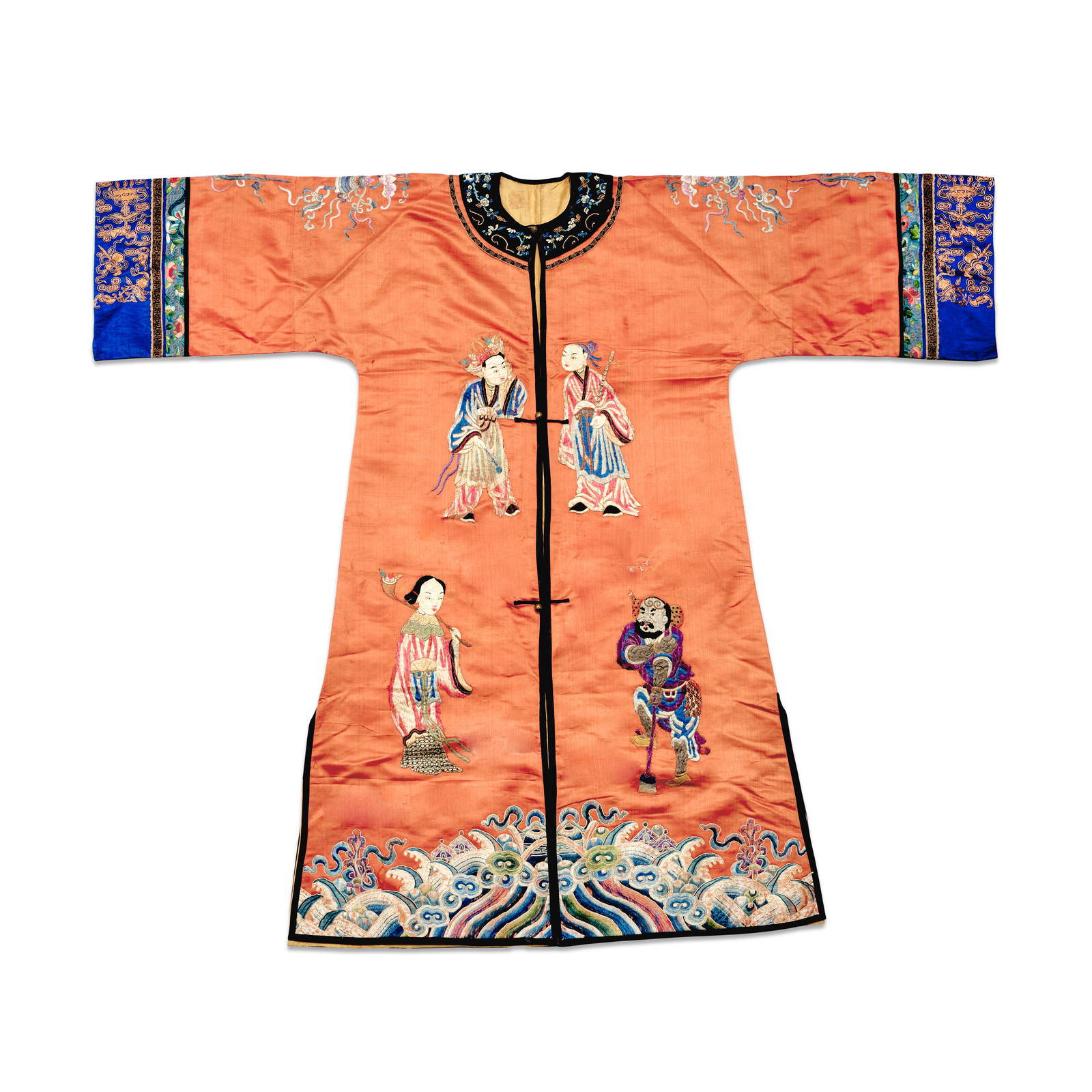 A CORAL GROUND 'EIGHT IMMORTALS' ROBE Late Qing Dynasty