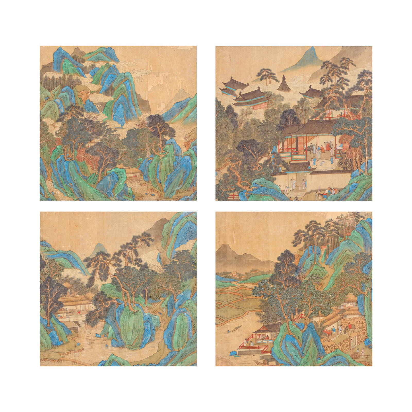 ANONYMOUS (QING DYNASTY) Figures in Mountain Villas (4)