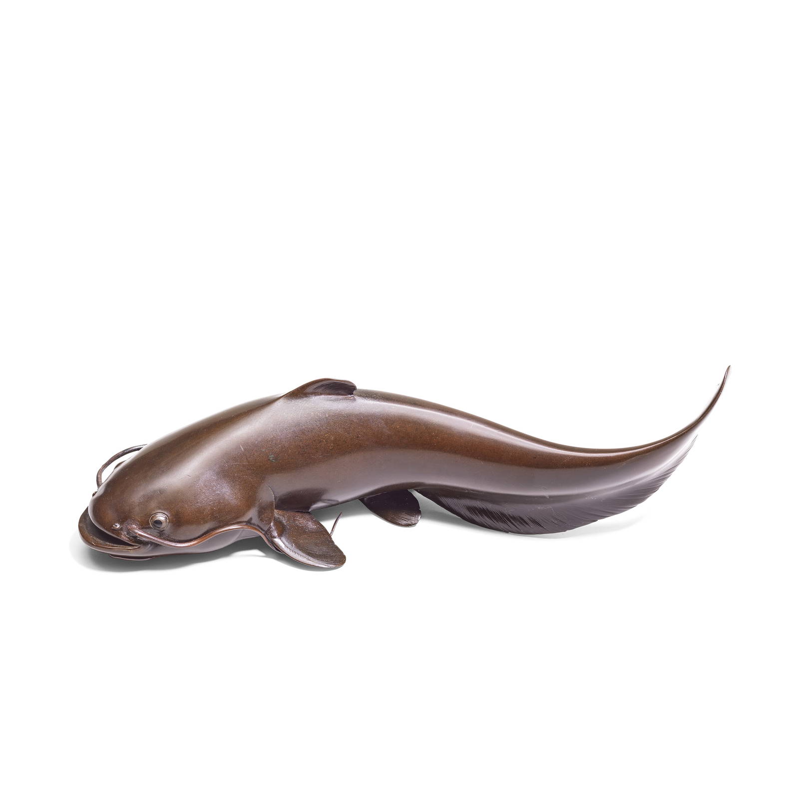 A BRONZE OKIMONO OF A NAMAZU (CATFISH) Meiji period (3)