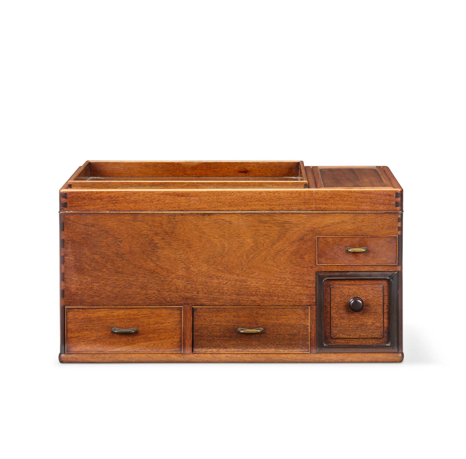 AN ELM AND PERSIMMON WOOD NAGA HIBACHI 19th/20th century