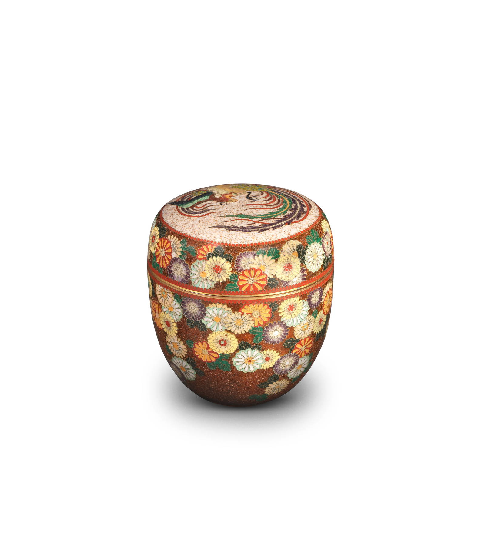 A CLOISONNÉ ENAMEL NATSUME (TEA CADDY) Honda Yosaburo, Meiji period (2)