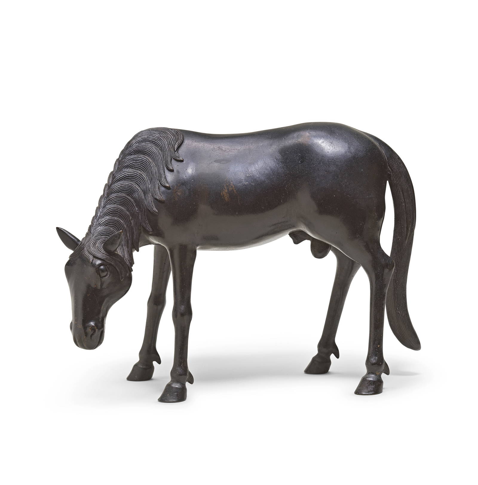 A BRONZE OKIMONO OF A HORSE Meiji Period