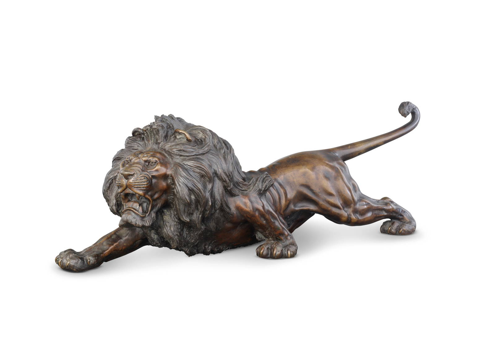 A LARGE BRONZE MODEL OF A LION Meiji Period