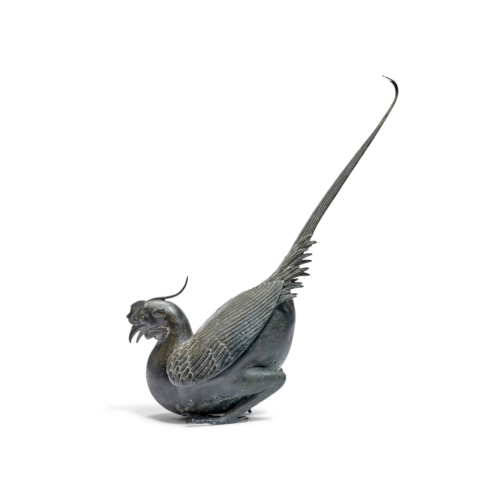 A BRONZE 'PHEASANT' KORO Edo period, 19th century (2)