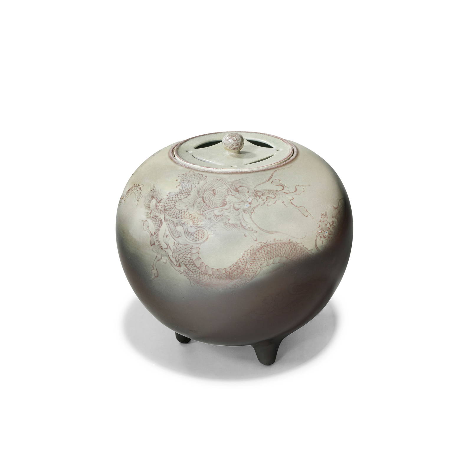 A PORCELAIN 'DRAGONS' KORO AND COVER By Makuzu Kozan, Meiji Period (2)