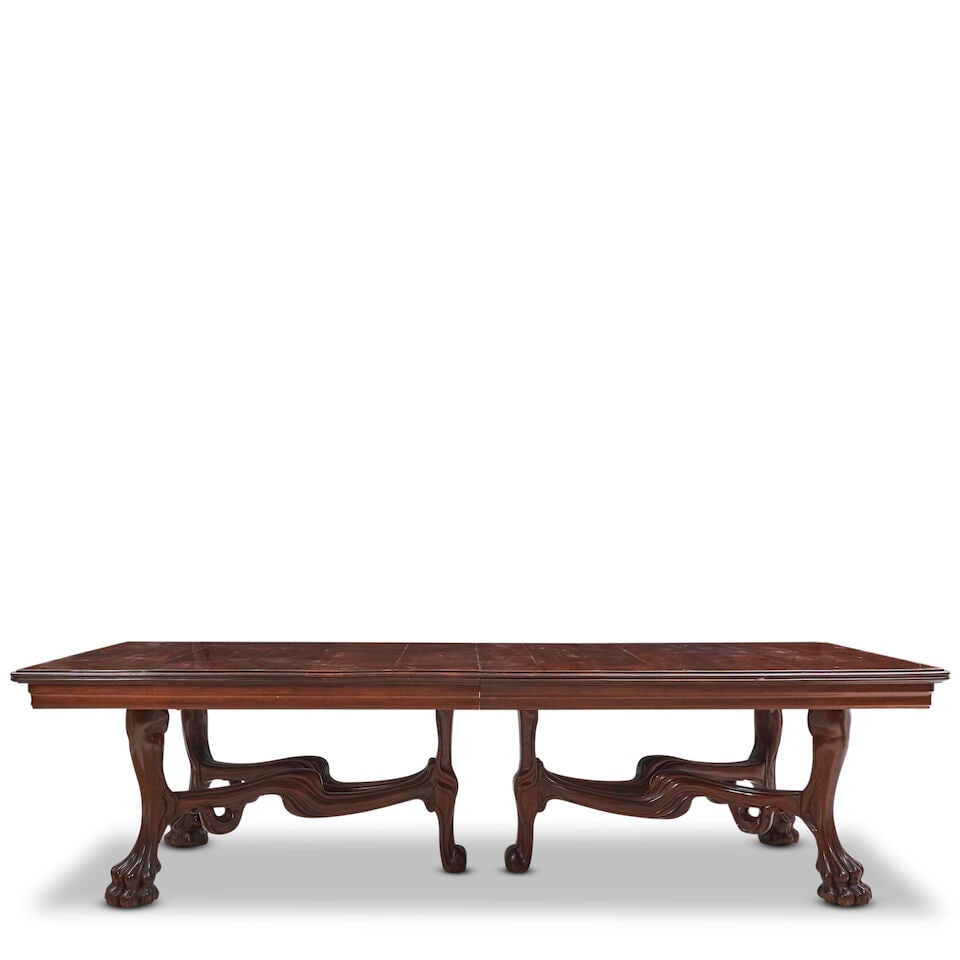 FRENCH ART NOUVEAU HARDWOOD DINING TABLE circa 1900, (1 of 3)
