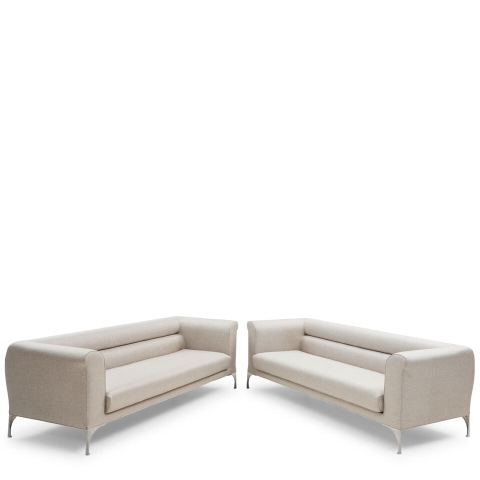 PAIR MASSIMO IOSA GHINI (B. 1959) FOR ROCHE BOBOIS 'METROPOLIS' THREE-SEAT SOFAS France, design ... (1 of 1)
