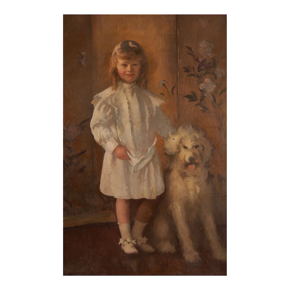 American School (19th Century) Portrait of a Child and Dog (1 of 3)