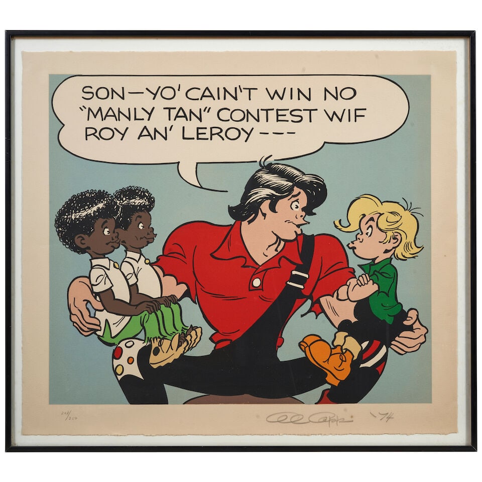 AL CAPP (AMERICAN, 1909-1979) Group of Six Prints: AL CAPP (AMERICAN, 1909-1979) Group of Six Prints Son-yo'Cain't Win No 'Manly Tan' Contest Wif Roy An' Leroy Color lithograph on paper, numbered 207/250, signed Al Capp and dated '74' (lower right), f