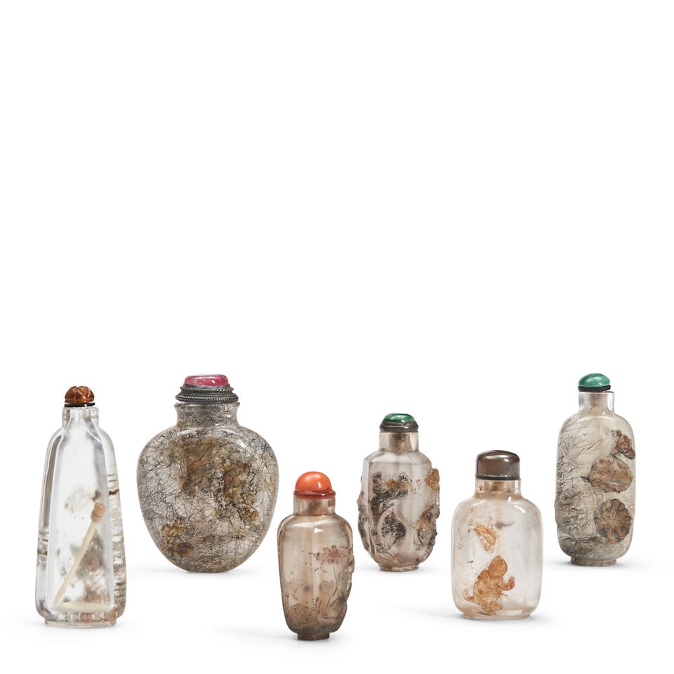 SIX ROCK CRYSTAL SNUFF BOTTLES  China, (6) (1 of 1)