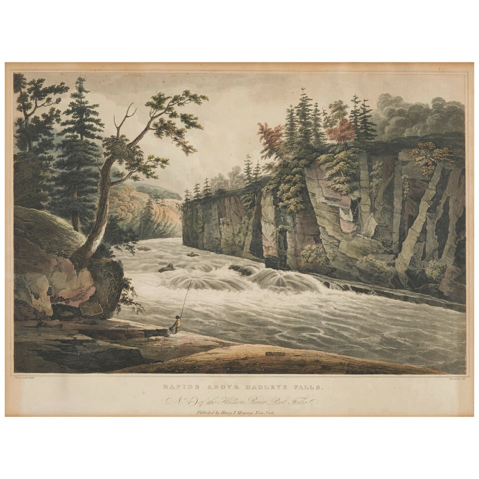 After William Guy Wall Rapids Above Hadley's Falls (No. 4 of The Hudson River Portfolio): After William Guy Wall Rapids Above Hadley's Falls (No. 4 of The Hudson River Portfolio) 'Painted by W.G. Wall' at lower left; 'Engraved by J. Hill' at lower right; 'Published by Henry J. Megarey, New
