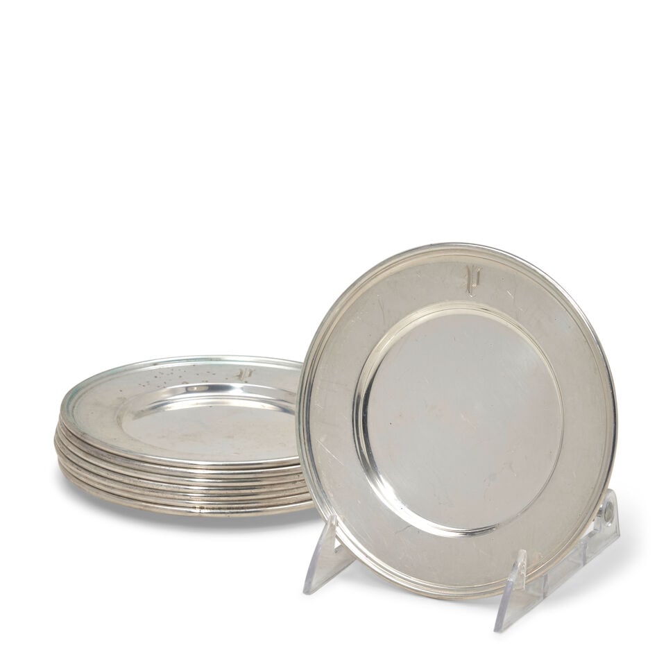 Eight Sterling Silver Bread & Butter Plates, (1 of 1)